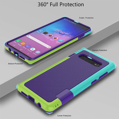Jeylly for Galaxy S10 Plus Case - Cute Ultra Slim 3 Color Hybrid Impact Full-Body Rugged Cover for Samsung Galaxy