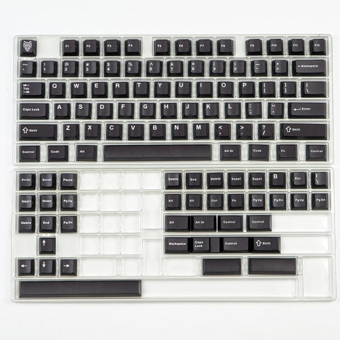114 Keys PBT Doubleshot WOB Keycaps Cherry Profile Black Keycap Set for 61/64/87 Cherry MX Switches Mechanical Keyboard