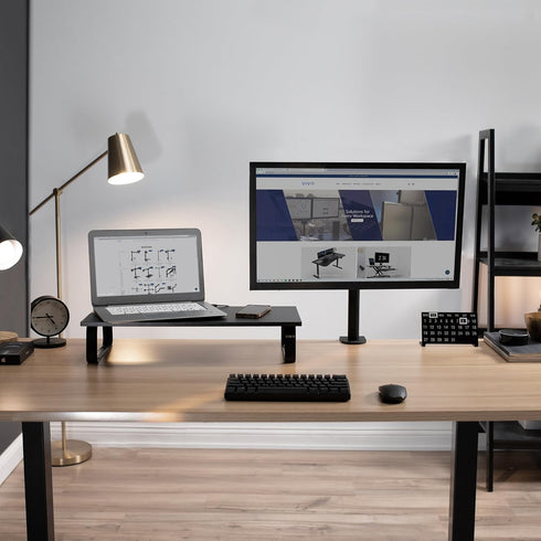 VIVO 24 Inch Desktop Riser Monitor and Laptop Stand, STAND-V000D, Black