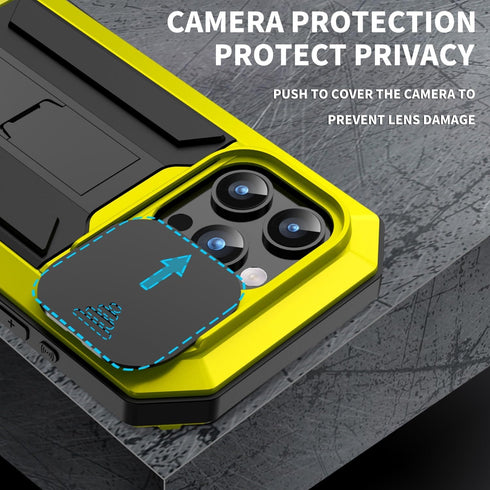 FunnyWin 15 15 FW Compatible with iPhone Metal Case with Slide Camera Cover Built in Screen Protector Full Body Hybrid