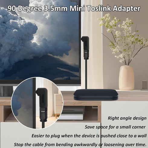 YARCHONN 90 3.5mm 4pcs Mini Toslink Adapter Digital Fiber Optical Audio Female to Degree Jack Mini Toslink Right Angle