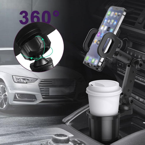Ajxn 1 PC Car Cup Holder Phone Mount, Universal Adjustable Cradle for Most Cars, Black