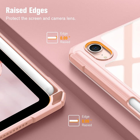 Fintie Hybrid Slim Case for iPad Mini 7, 2024 / iPad Mini 6, 8.3 Inch, Built-in Pencil Holder, Shockproof Cover Marble