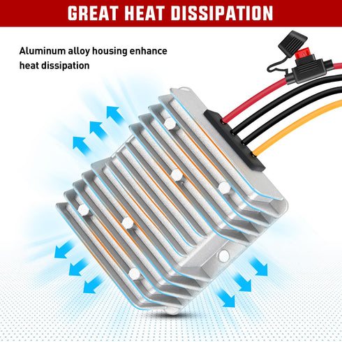 Nilight 48V 36V to 12V Voltage Converter, 120W 10A Waterproof DC to DC Reducer for Golf Cart Scooters