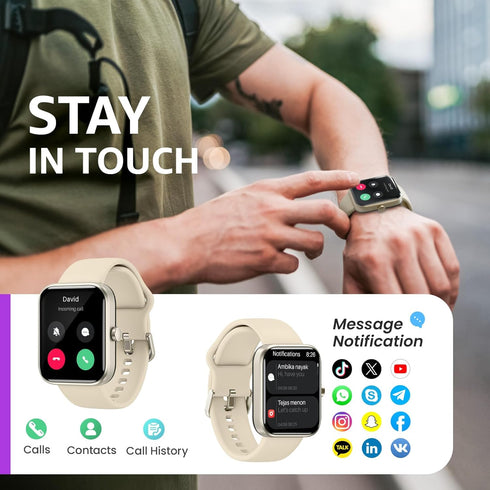 TOZO 2024 New Upgraded Smart Watch for iPhone & Android, 1.83" Fitness Tracker, IP68 Waterproof, 100+ Sport Modes