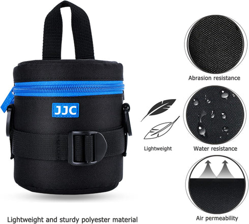 JJC Thick Camera Lens Pouch Case for Canon RF-S 18-150mm f/3.5-6.3 IS STM EF 50mm f/1.8 EF-S 18-55mm II Nikon AF 50mm f1.8D AF-S 50mm f1.8G 18-55mm Fuji XF 23mm 35mm F2 and Lens Size Below 3.07x4.92
