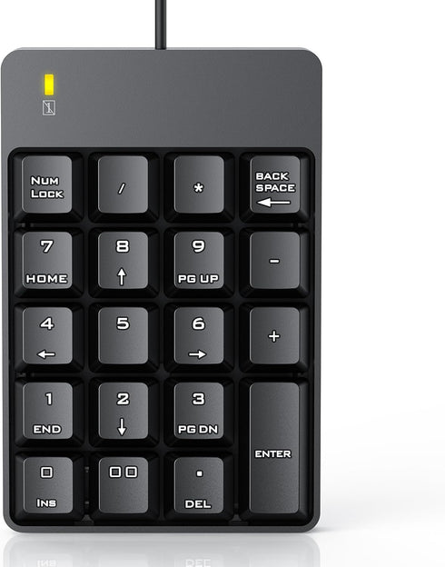 TechGarden Wired Number Pad, USB Numeric Keypad 19 Key Number Keypad Keyboard for