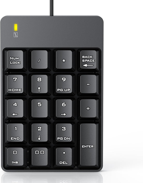 TechGarden Wired Number Pad, USB Numeric Keypad 19 Key Number Keypad Keyboard for