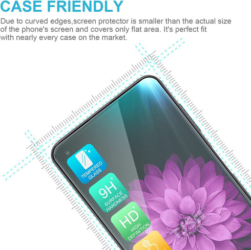 TJS Compatible with Motorola Moto One 5G Ace 2021 Case, Heavy Duty Protector Phone Case with Tempered Glass Screen