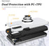 PELEPUES Shockproof Case for iPhone 13, Military Grade Cover with Embedded Finger Ring and Reinforced Metal Stand