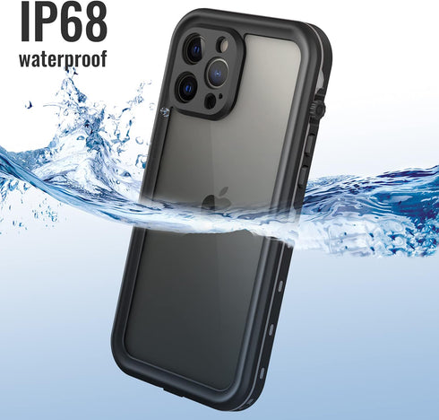Waterproof iPhone 13 Pro Max Case - Full Body Protection Case for iPhone 13 Pro Max 6.7 inch Waterproof Shockproof Dustproof Phone Case with Built in Screen Protector (Black)