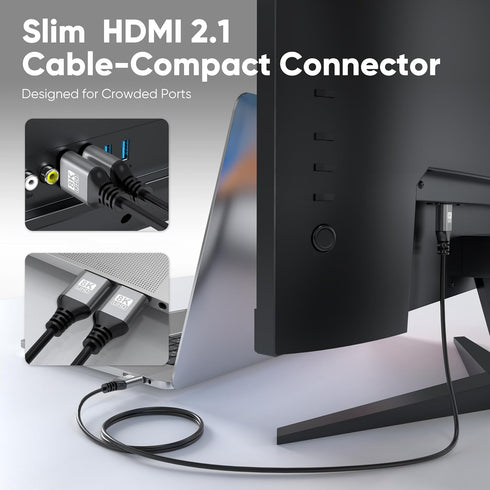 8K 6FT 5-Pack, 48Gbps 2.1 HDCP2.3, Dolby HDR10+ PS5, Slim HDMI Cables Ultra High-Speed, HDMI Cord Supports VRR, ALLM