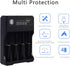 18650 Battery Charger 4 Bay Fast Charge for 3.7V Li-ion Batteries, USB Intelligent Universal Charger