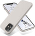 OTOFLY Soft Silicone Case for iPhone 12/12 Pro, Stone, Military Grade Drop Protection Anti-Scratch Microfiber
