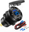 12V USB Car Socket Round USB C Outlet, 3-Port Marine Fast Charger, Waterproof Cigarette Outlet with Switch & Voltmeter