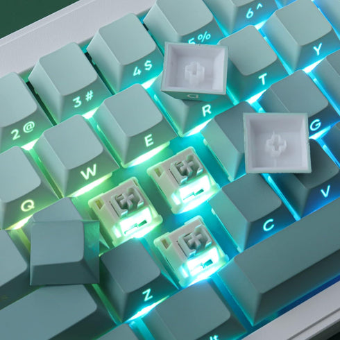 JOMKIZ PBT Keycaps Set, 135 Keys Double Shot Side Engraved Transparent Cherry Profile Backlit Keycaps