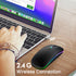 LED Wireless Mouse, Slim Silent Dual-Mode 2.4G+BT Rechargeable 7-Color Optical Mouse with USB Receiver, 3 Adjustable