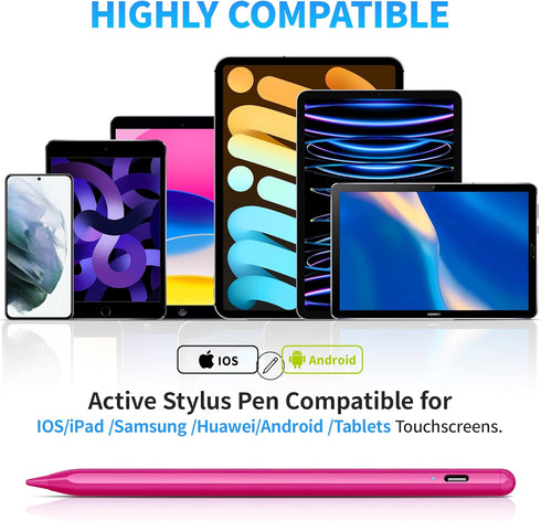 DRYMOKINI Stylus Pen, Active Touch Screens Compatible for Android/iOS Tablets/Phones, Rechargeable Universal Pencil,
