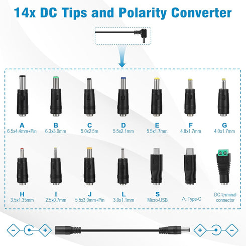 LQYLXR 3V~12V 12A 144W Adapter,3V 4V 5V 6V 7V 8V 9V 10V 11V 12V, 14 Universal Power Supply Adjustable Variable