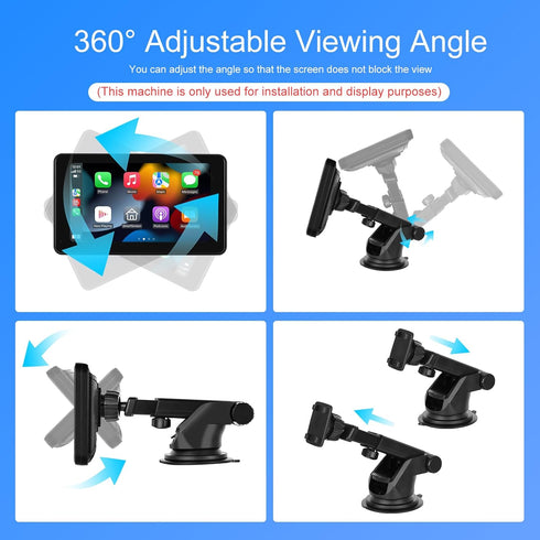 podofo Suction Cup Bracket for 6.8/7/9/9.3/10.26 inch Portable Car Stereo Radio, Upgraded Windshield Mount