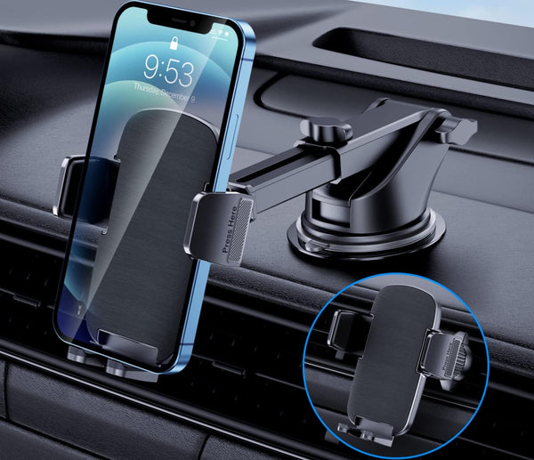 TICILFO Car Phone Mount, Military-Grade Suction & Stable Clip for Windshield Dashboard, Universal Fit