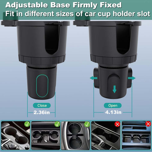 Magnetic Car Cup Holder Phone Mount for MagSafe, Cuxwill 2 Pack with Cupholder Expander for iPhone
