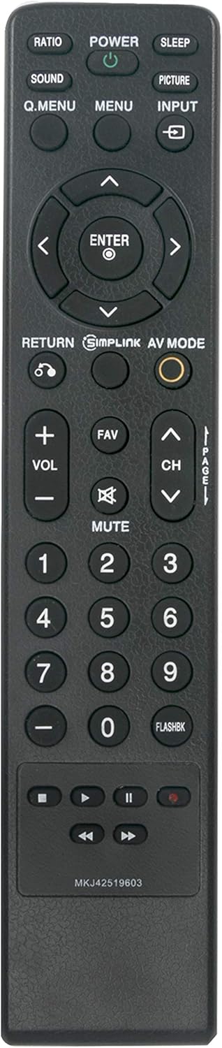 MKJ42519603 Replace Remote for LG Plasma TV 42PG10F 42PG20 42PG20-UA 42PG20C 50PG10 50PG20 50PG20C 50PG30 60PG30