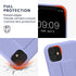 kwmobile 11 Case Compatible with Apple iPhone - Case with Hand Strap and Stand Soft TPU Silicone Coating - Lavender