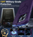 BossKiss Ultra Strong Magnetic iPhone 15 Pro Case, Slim Translucent Matte, Deep Purple, with Glass Screen & Camera