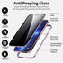 iPhone 15 Plus Privacy Case: Magnetic Titanium, Double-Sided Tempered Glass, Anti-Peep, Clear Back, Metal Frame.