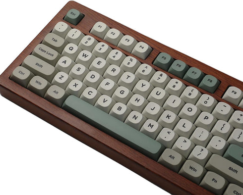 Retro 9009 Keycaps MA Profile for Mechanical Keyboard, 60% 65% 75%, Dye Sub PBT Keycaps Set, Gray Red Green