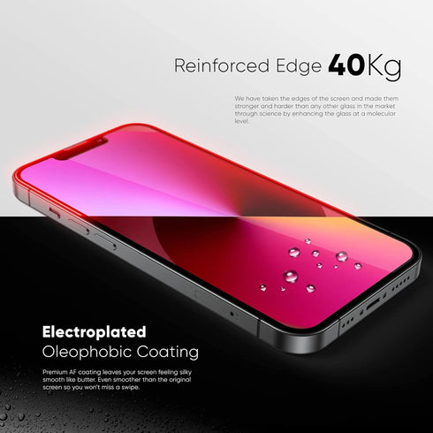 FLOLAB NanoArmour ONETIME Case Friendly Screen Protector for iPhone 14/13/13 Pro - Durable, Easy Install, Smooth Touch.