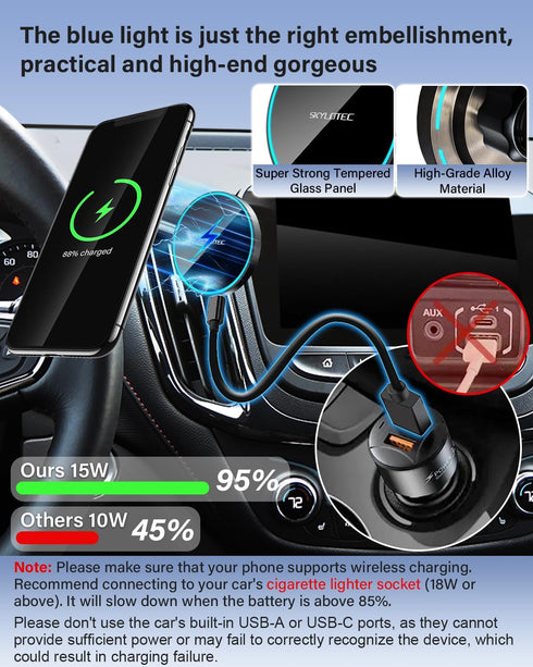 SKYLOTEC RAV4 2013-2018 Phone Mount for Toyota Accessories Car Magnetic Phone Holder Compatible with MagSafe, Strong