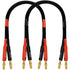 CESS-037-1f Banana Plug Male to Male Speaker Cable, 12 Gauge 680 Strand Count Silicone Soft Wire, 2 Cables