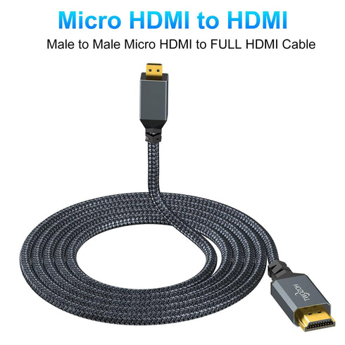 Twozoh 30FT, 1080p 7/8/9 4 A6000 A6300 B500 3 Long Micro HDMI to HDMI Cable HDMI to Micro HDMI Braided Cord Support