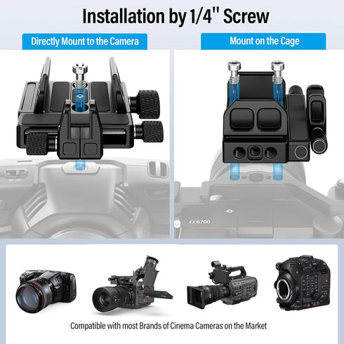 Sirui SSD Mount Bracket, SSD Holder with Cold Shoe and USB-C Cable Clamp for Samsung T7 T5 SSD, Camera Cage
