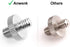 Anwenk Standard 1/4"-20 Male to 1/4"-20 Male Threaded Tripod Screw Adapter, 5 Pack
