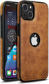 Luxury Leather Business Phone Case for iPhone 13 (2021, 6.1”) - Ultra Slim, Scratch Resistant, Anti-Slip (Brown)