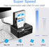 SATA to USB 3.0 Dual Bay Hard Drive Dock for 2.5"/3.5" SATA HDD SSD with 2 USB 3.0 Ports, Offline Clone Function