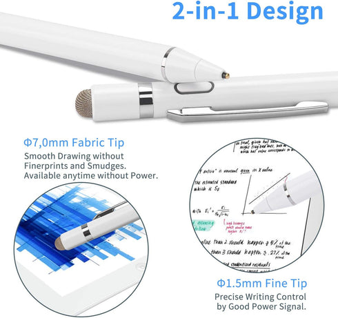 Stylus Pen for Amazon Fire 10 Pencil, EVACH Digital Pencil with 1.5mm Ultra Fine Tip Stylus for Amazon Fire 10 (White)
