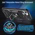 Anqrp iPhone 12 & 12 Pro Case, Military Grade Protective Cover with Enhanced Metal Ring Kickstand, Black