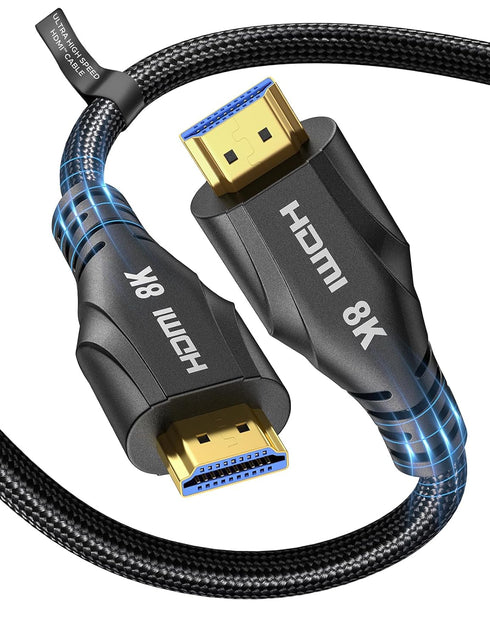 Cratree HDMI Cable 25FT Long - 4K 120hz,8K 60hz,48Gbps High-Speed HDMI Braided