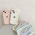 iPhone 15 Plus Case (Pink) - Clear Cute Curly Wave Frame Shape Shockproof Soft Protective Cover for Women