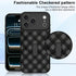 MOWIME 17 Magnetic for iPhone Pro Max Case with Finger Strap Kickstand, Compatible with Magsafe, Cute Checkered