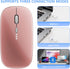 Slim Rechargeable Wireless Silent Mouse, 2.4G Wireless & Bluetooth Technology for Laptop/PC/Mac/iPad (Rose Gold)