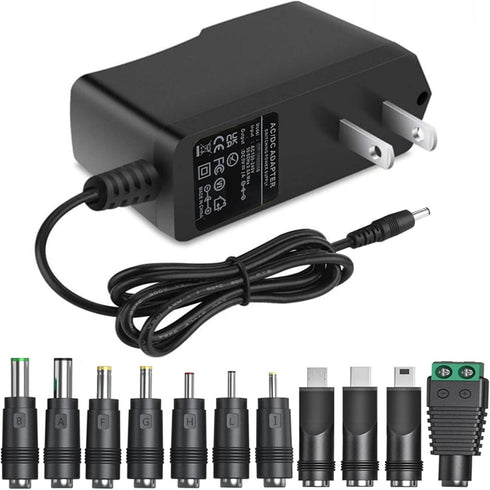 GuanTing 5V 1A AC Adapter DC5V Power Supply Cord with 11 Plug Tips