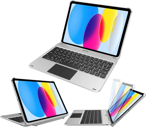 Keyboard Case with Trackpad, Arteck Bluetooth Keyboard with Folio Full Protection Case for Apple 10.9-inch iPad 10