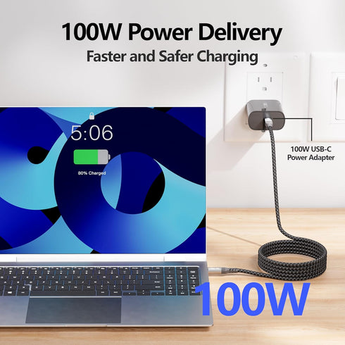 HOTUTUKI 2-Pack 10FT Cables,20Gbps Cable,100W 3.2 2 4K 4/3 USB-c Data Charging USB Gen High Speed, Video Monitor Cord