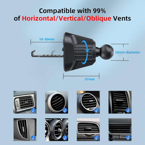 OHLPRO 16MM Universal Air Vent Hook for Car Mount, Vent Clip for Car Phone Mount and Wireless Car Charger for Vertical