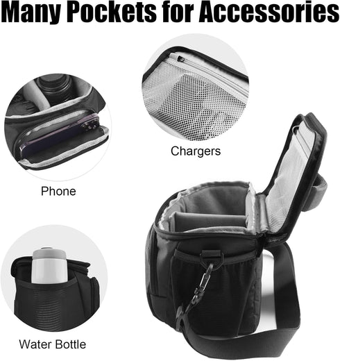 Cwatcun Waterproof Small Camera Bag, Compact Shoulder Bag for Digital Cameras, Travel Photography Bag for Canon, Nikon,